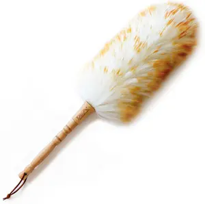 Lambswool Dusters with Solid Wooden Handle, Flexible Head, Anti-Static, Comfortable Grips 17.8 inchs Long Feather Duster for Office, Home and Car etc.