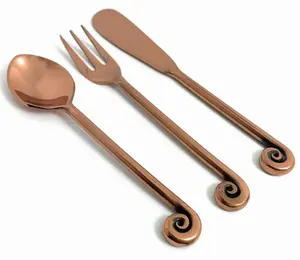 Vibhsa Breakfast Flatware Set of 6 Pieces (Treble Note, Copper)