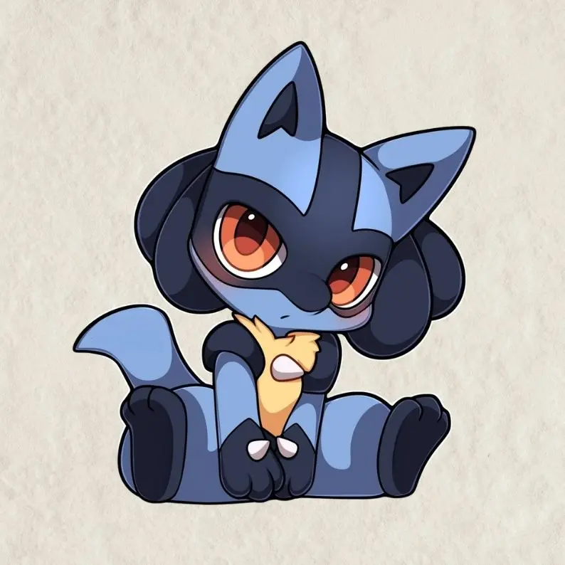 RioluLucario Small Level of Lucario Peeker Poke Inspired Sticker | My Only Effective Attack is Panic | vinyl decal