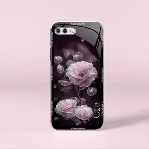 Night Dew Flower for【iPhone 8 Plus】Elegant Electroplating Glass Case--975
