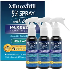 5% Minoxidil Spray with Biotin 60ml | Hair & Beard Growth Serum | Minoxidil Topical Solution for Men & Women Hair Loss Treatment， #MinoxidilSpray #HairGrowthSerum #BeardGrowth #HairLossTreatment
