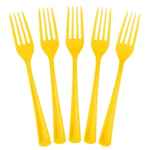 Heavy Duty Yellow Plastic Forks - 7.5 in. | 50 Count