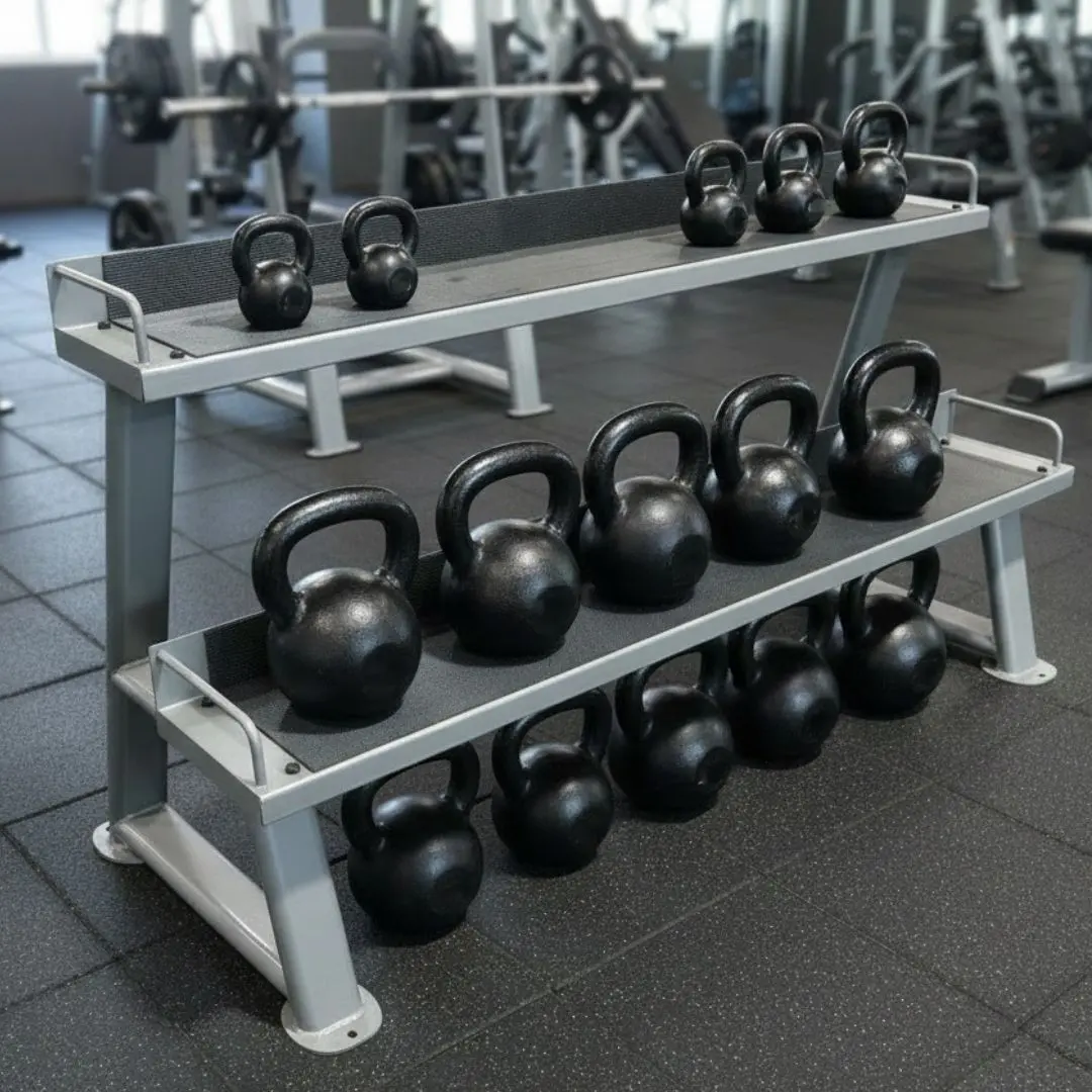 Commercial 2-Tier Kettlebell Rack | Muscle D Fitness Storage Solution