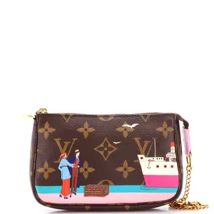 Pre-owned Louis Vuitton Canvas Coated Clutches & Wristlets Pochette Accessoires Limited Edition Monogram Canvas Mini by Rebag