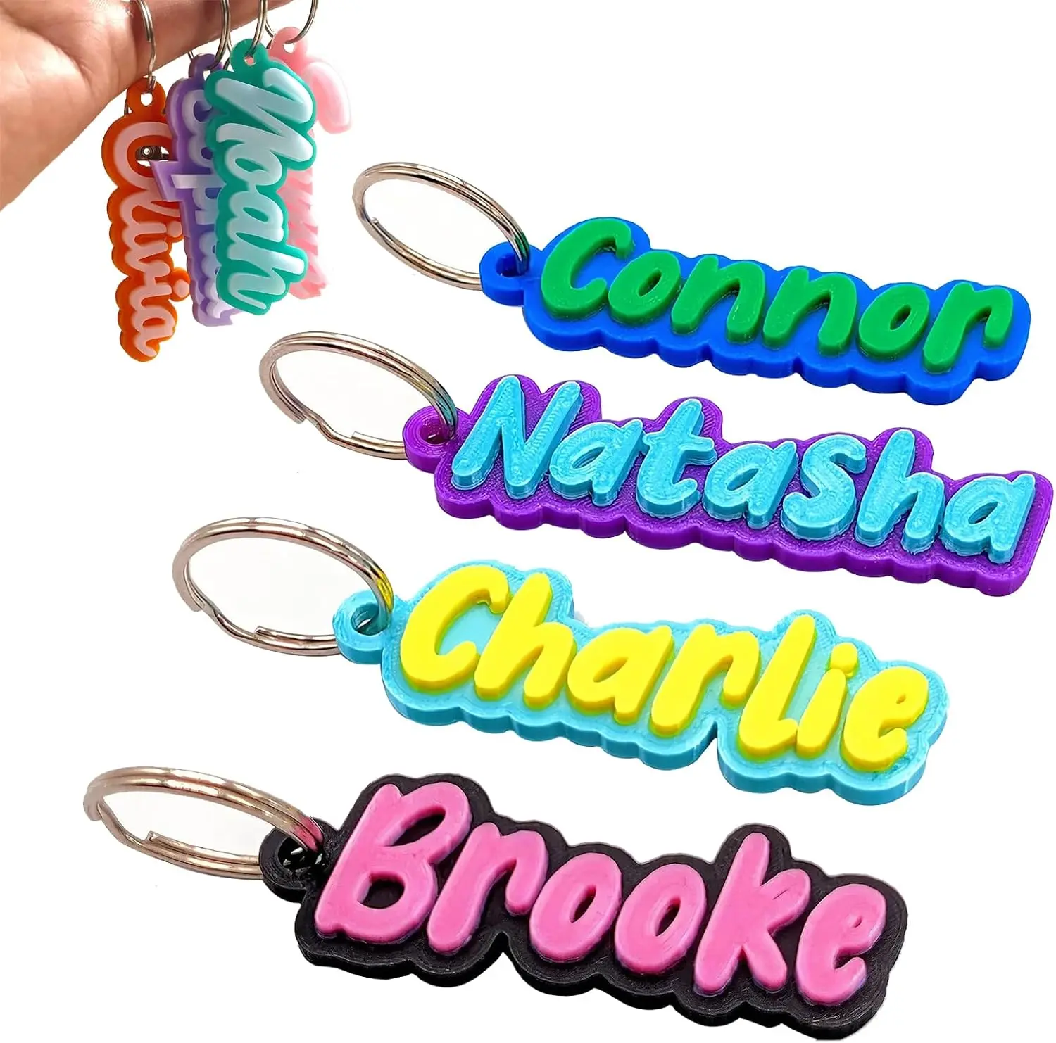 Custom 3D Printed Name tag Personalized Name Keychain Luggage Tag Backpack Keychain for Back to School Gifts for Students Kid