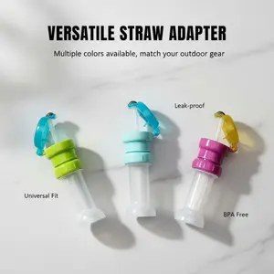Portable Water Bottle Cap Converter with Straw, Leak-Proof Outdoor Travel Water Bottle Accessory
