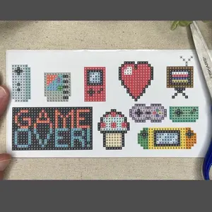 Video Game Diamond Painting Sticker Sheet (No Drills Included) 2.8mm Round Drills