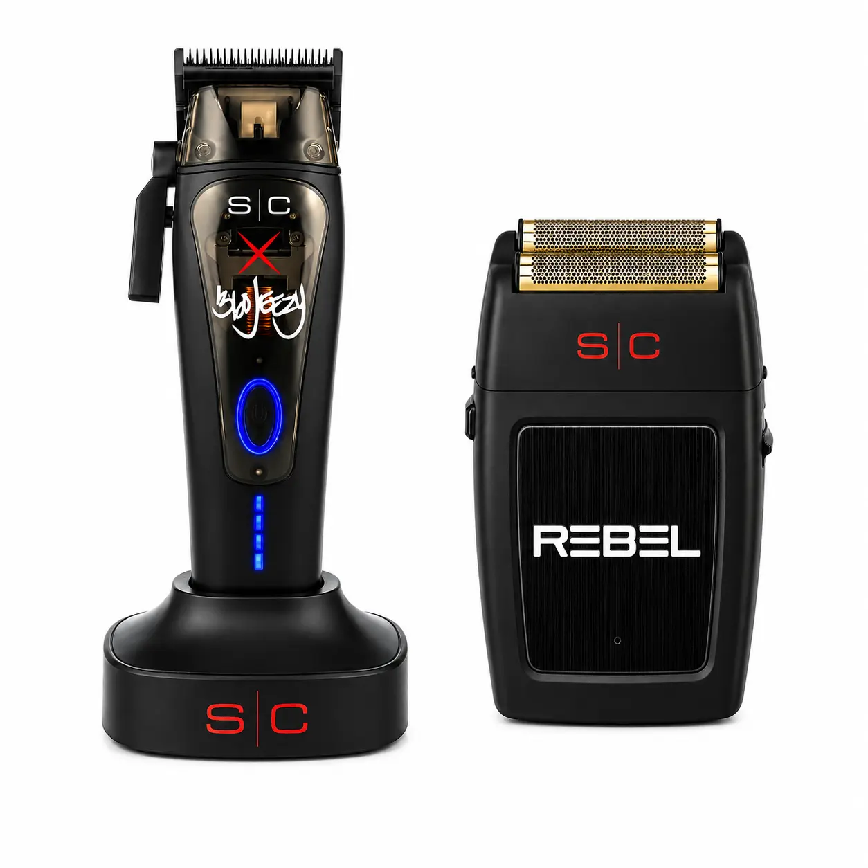 StyleCraft x 360 Jeezy Cordless Clipper & Rebel Super Torque Foil Shaver Combo SC614B + SC802B