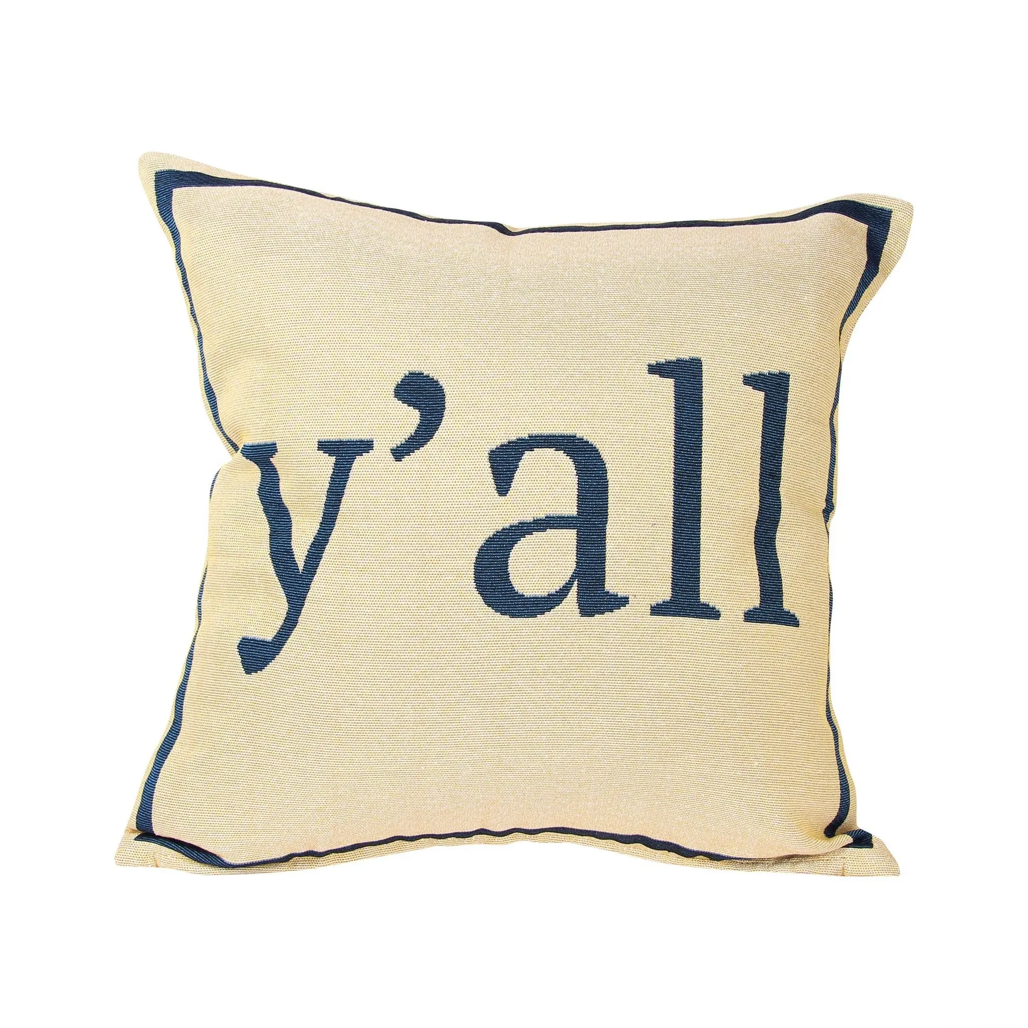 Yellow Gingham Y'all Pillow