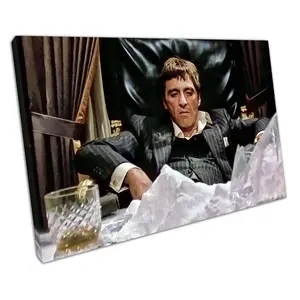 American gangster Tony Montana Scarface Film Ready to Hang poster Wall Art Print On poster Picture For Home Office Decor Glossy Frames