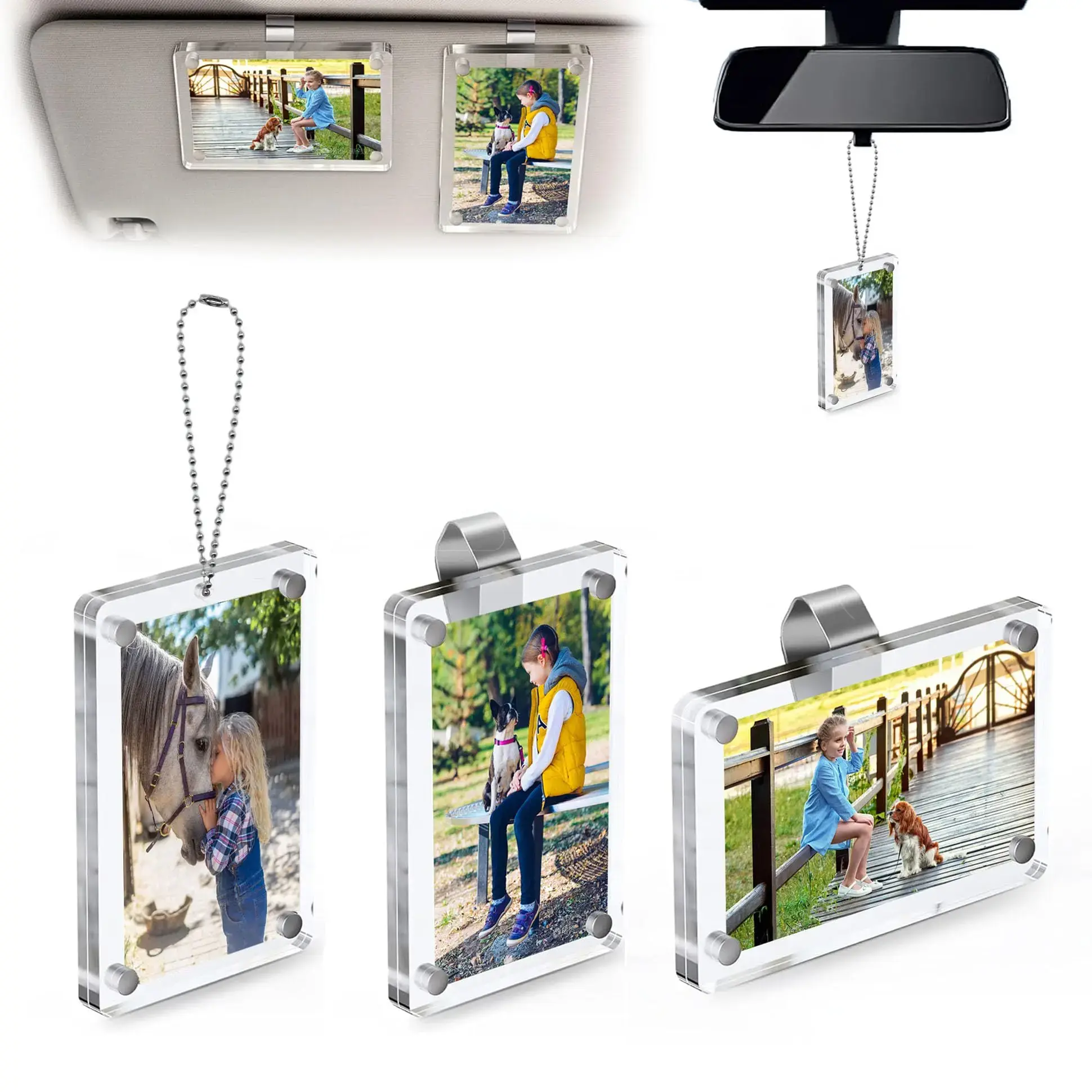 Magnetic Car Sun Visor Photo Clips Clear Acrylic Display Frames for Personalized Family Pet Photos Easy to Clip Driver Gift,back to school,back to school haul