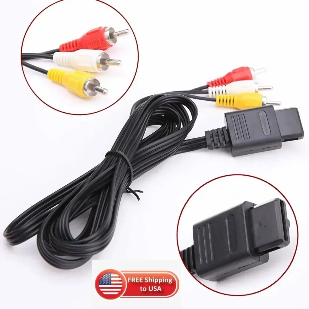 6FT AV Audio Video Stereo Cable for Nintendo 64 N64, SNES & GameCube