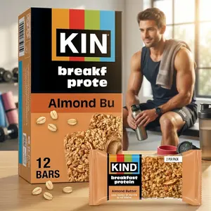 Baked Breakfast Protein Snack Bars, Almond Butter Flavor, Gluten-Free, Low-Sodium, 8g Protein, 6 Count (6 Packs of 2 Bars)