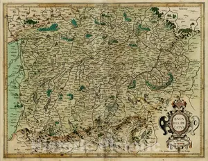 Bavaria - Regional Map, 1595 | Mercator's Atlas Historical Map Print
