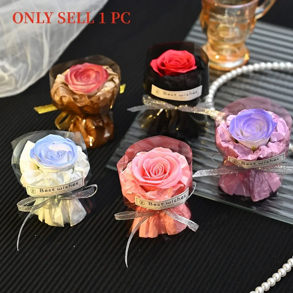 Graduation Mother's Day Pocket Flower Preserved Bouquet, Handmade Fragrant Artificial Flowers, Mini Rose Gift Set, Multiple Gradient Colors, Faux Rose Bouquet, Flower Arrangements, Decorative Bouquet
