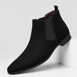 YANXIANSHOES Men's Slip-On Ankle Boots, Classic Fashion Business Casual Dress Shoes, Ankle Booties