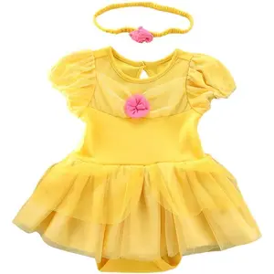 Baby Girls Princess Costume Birthday Bodysuit Romper Tutu Dress w/Headband Halloween Christmas Party Outfits