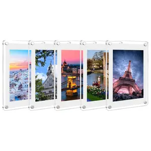 Acrylic Photo Frame Magnetic Fixing, Long Rectangle Picture Frame, Clear Color Reproduction, Decorative Wall Art, Home Decoration
