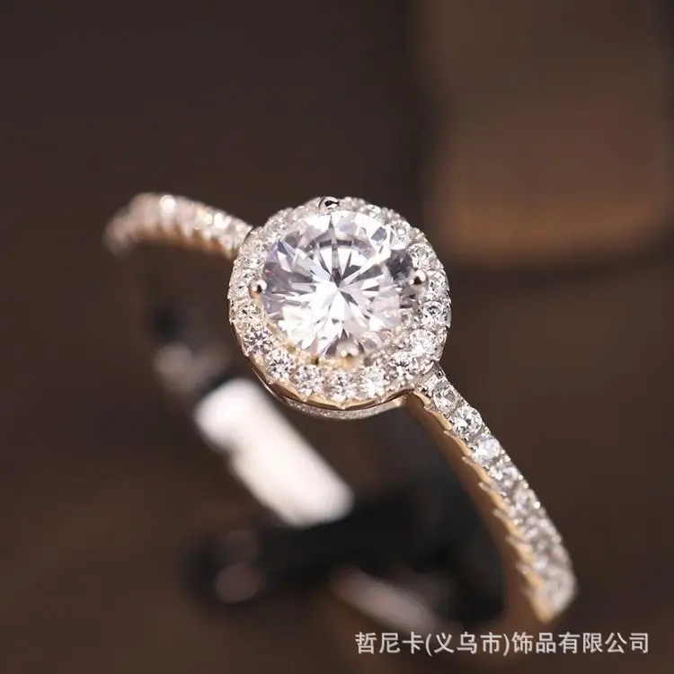 Two carat round diamond women's ring