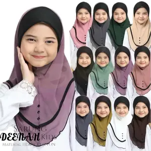 Kids Instant pull on One Piece Elegant Hijab - Available in Various Colors, Comfortable Fit, Suitable for all occasion instant hijab