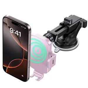 Wireless Car Charger for Girls, 15W Fast Charging Phone Holder Mount Auto Clamping Car Accessories for iPhone 16 15 14, Samsung S23 Ultra S22 S21