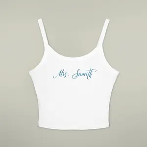 Embroidered Bride Crop Top Tank Top | Custom Embroidered Bachelorette Tank | Personalized Bride Gift | Custom Text Tank Top