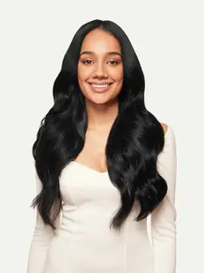 Luxy Hair 20" Seamless Clip-In Hair Extensions - Jet Black | 180g Full Set, 100% Remy Human Hair
