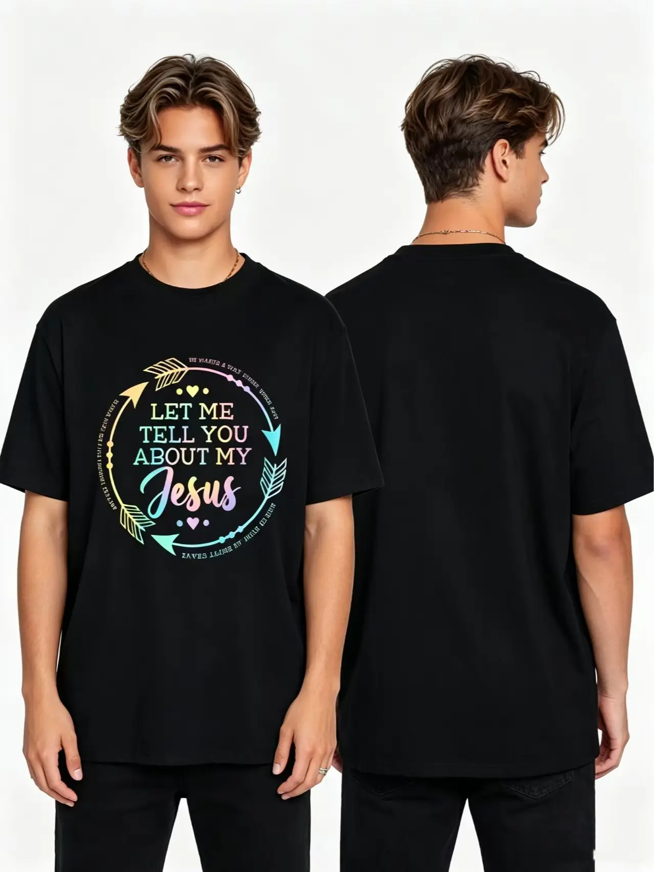 Men's Unisex Graphic T-Shirt, Casual Everyday Streetwear Christian Gift for Women - Let Me Tell You About My Jesus Funny T-Shirt Unisex T-Shirt