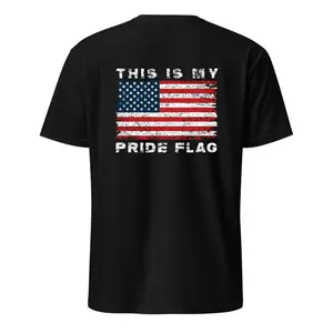 Cotton This Is My Pride Flag Tee - Distressed American Flag Design For 4Th Of July Tailgates BBQs & Special Occasions Golf Gift T-Shirt For Men And Women