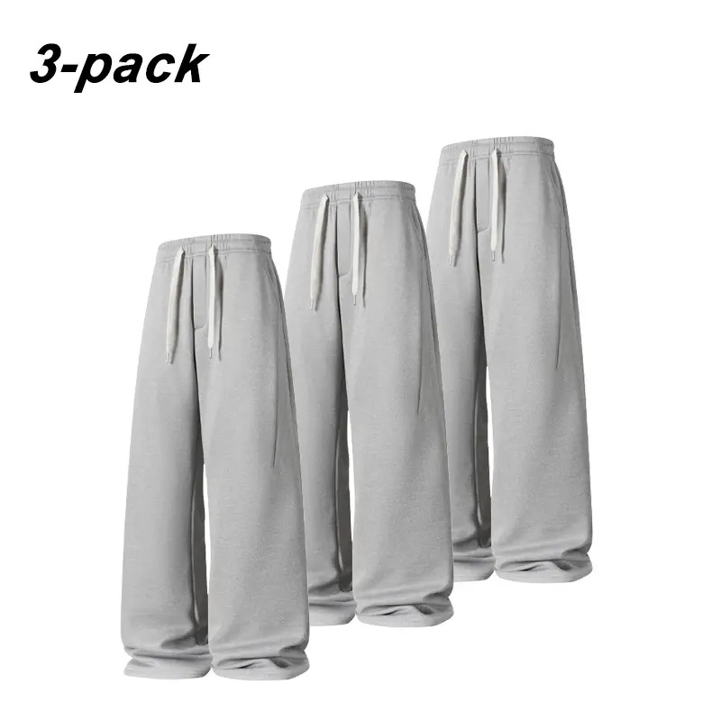 3-Pack Autumn/Winter Ultra-Soft Wide-Leg Sweatpants | Breathable Fitness Pants for Basketball, Running, and Gym Workouts