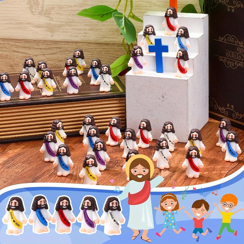 80/160pcs Mini Jesus Figures Original Design Decor Easter EggStuffers - Cute Jesus Ornaments Toys Easter