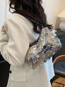 Elegant Women's Small Square Bag with Sequins, Vintage Fashion Handbag, Unique Design Shoulder Clutch, Fashionable Bling Bag, Stylish Crossbody Bags, Perfect for Work & Casual Wear