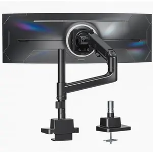 17-57 Inch Ultrawide  Arm for Up to 59.4lbs Screens,  Heavy-Duty Gas Spring Single Curved Screen Adjustable  Stand,75/100mm Vesa Mount, Black