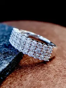 1 PC Luxury Cubic Zirconia Sparkling Zircon Inlay Ring For Women For Wedding Engagement Party Jewelry Valentine's Day Gift Elegant Engagement Ring