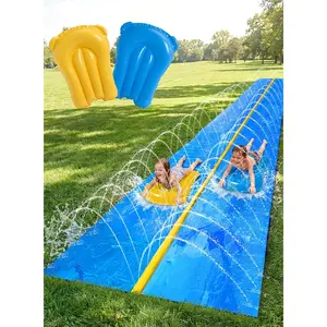 30ft x 6ft Heavy Duty Huge Lawn Water Slide with Built-in Sprinkler & 2 Inflatable Slip Boards for Kids Adults, Ideal for Summer Yard Outdoor Play Party Activities