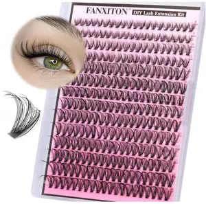 FANXITON Lash Clusters 280 Pcs Wispy Lash Clusters D Curl 8-16 MM Natural Eyelash Clusters 30D Individual Eyelash DIY Lash Extensions at Home