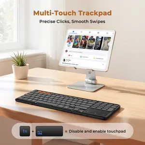 MEETION Bluetooth Foldable Keyboard with Touchpad & Numeric Keypad, Wireless Folding Keyboard, Portable Multi-Device Keyboards, Full-Size Travel Business Design for Windows Mac iOS Android iPad Tablet