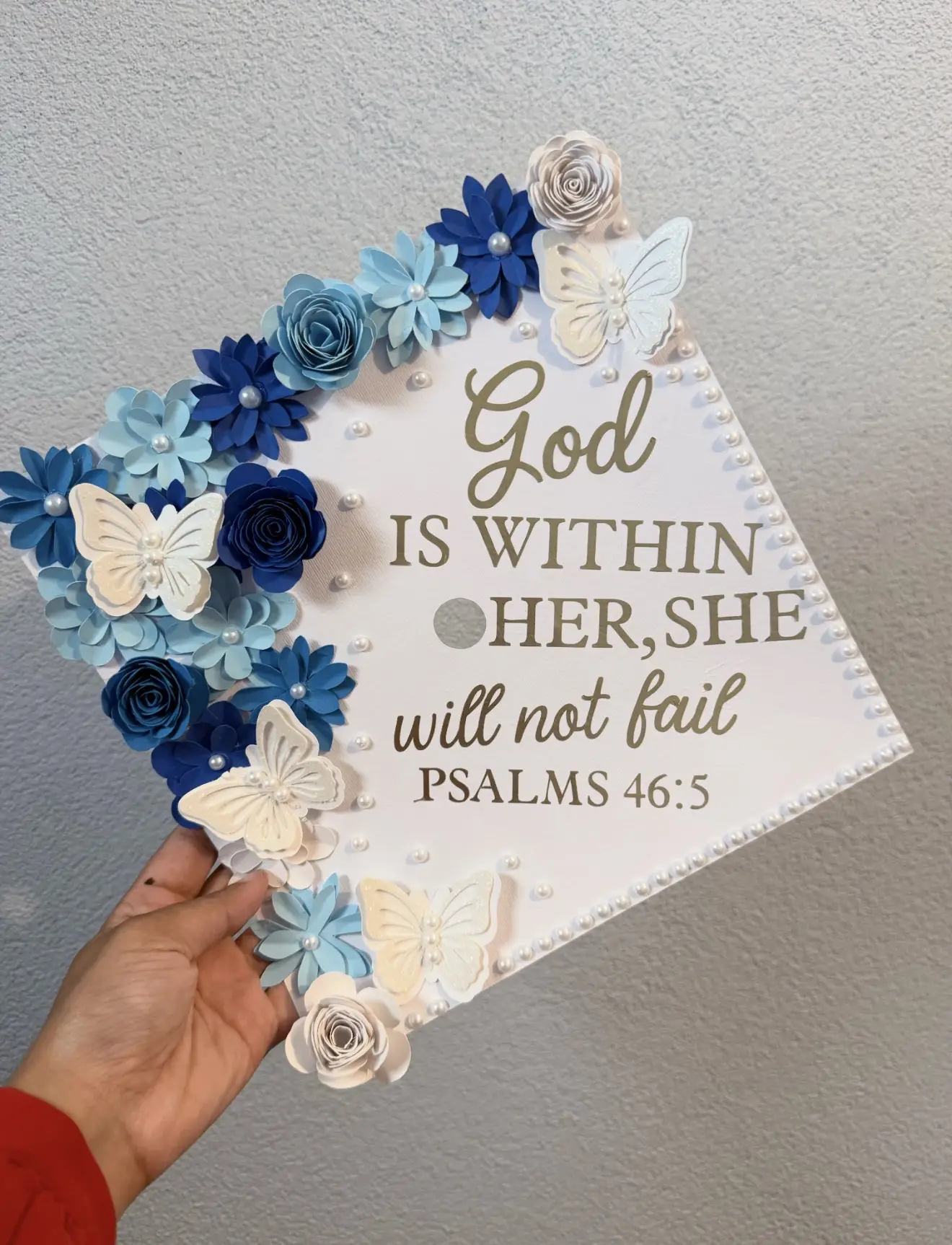Blue Graduation cap Masks Flowers