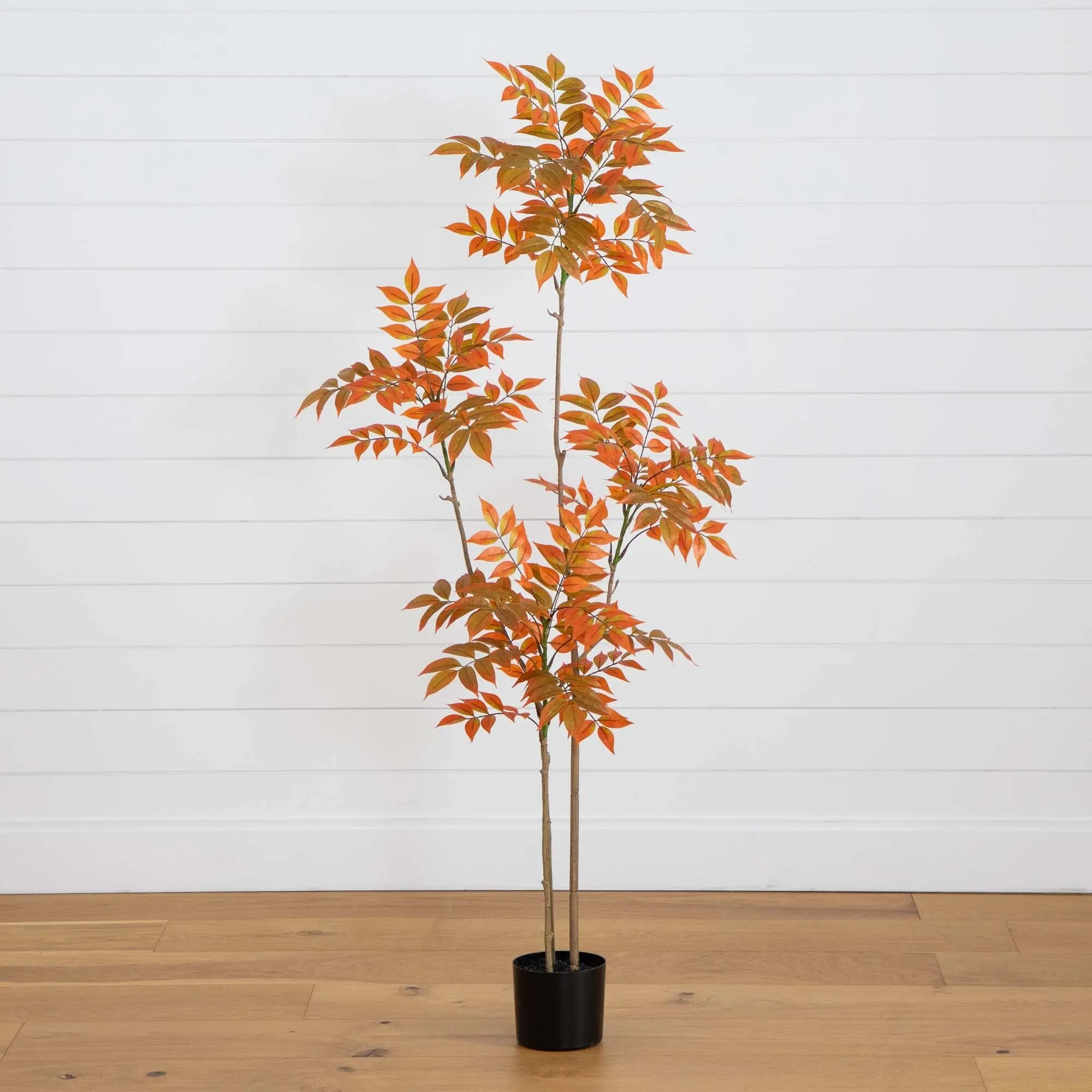 5ft Minimalistic Synthetic Sumac Artificial Fall Tree - Bendable Branches, Floral Decor, Decorative Accents Artificial Trees for Halloween, Thanksgiving, Indoor Home Room Decor Supplies