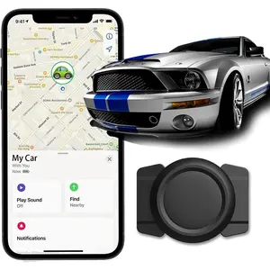Mini GPS Vehicle Tracker - Real-Time Magnetic Tracking Device with Weatherproof Case, No Monthly Fees, Compatible with  Find My (iOS Only) - Ultimate Hidden Car Tracker for Global Coverage