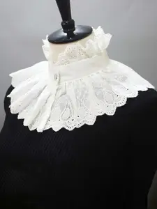 Spring, Autumn, and Winter New Fashion Detachable Collar, Women's Embroidered High-Neck Lace False Collar Boho Style Shawl Accessory