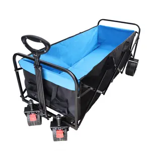 Big Large Capacity Folding cart Extra Long Extender Wagon Cart Folding Wagon Garden Shopping Beach Cart folding  wagon  cart travel sport