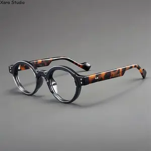 Retro Small Round Blue Light Glasses for Women – Trendy 2025 Style Color Block Frames, Lightweight Non-Prescription Eyewear for Work, Study & Screen Use – Stylish Comfortable Glasses for Daily Wear & Fashion Outfits