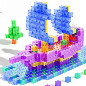 Magnetic Block Toy Set, 105 Half-Transparent Magnetic Cubes, Number Building Blocks, Rainbow Dry Creative Toys for Kids over 3 Years