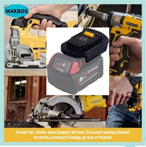 MAKBOS MIL18DL Adapter for Milwaukee M18 to Dewalt 20V Tools - Full Compatibility, Heavy-Duty Protection, Pro-Level Versatility, Top-Rated Support