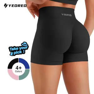 YEOREO Vision Hidden Scrunch Shorts Women's Seamless Butt Lifting Gym Shorts High Waisted Tummy Control Workout Yoga Shorts