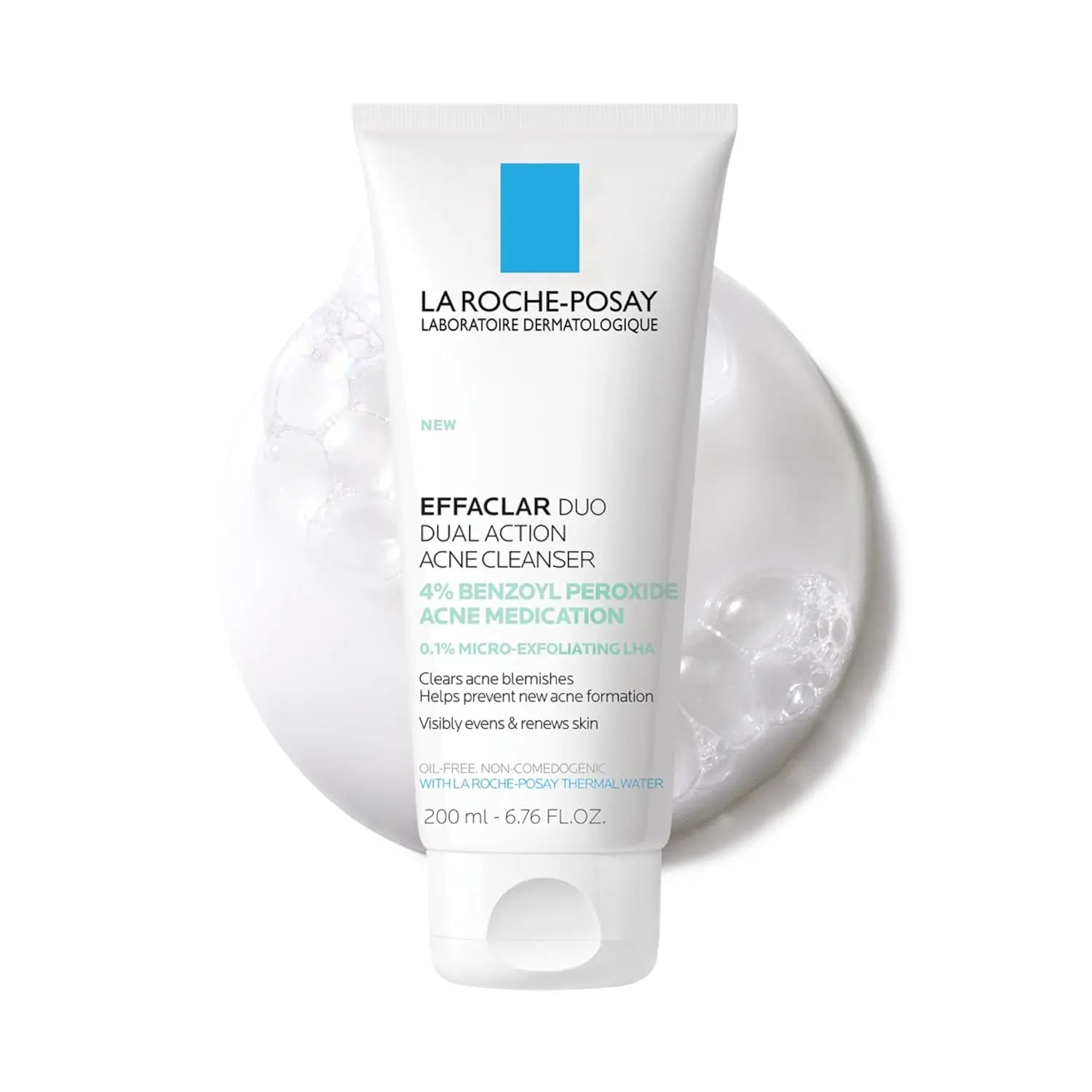 La Roche-Posay Effaclar Dual 4% Benzoyl Peroxide Acne Face Wash 6.76oz |   Acne treatment with LHA exfoliant helps clear and prevent blemishes. Paraben free, oil free acne wash.