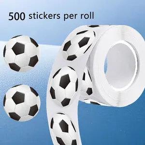 1PC Roll of 500Self-Adhesive Football Stickers, Durable Adhesive Stickers, Football Theme, Perfect for creating football atmosphere, Ideal for Football Fans, Planners, Scrapbooking, Suitable for Crafts, Decorations