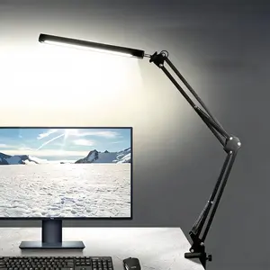 Adjustable Clip Folding Stand Lamp, USB Desktop Reading Light, Metal Arm Table Lamp, 3 Lighting Modes, Indoor Office, Study, Bedroom