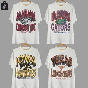 Vintage College Graphic White Tee | Vintage Varsity T-Shirt | Classic Campus Style Shirt | Custom Your Team  SIQ